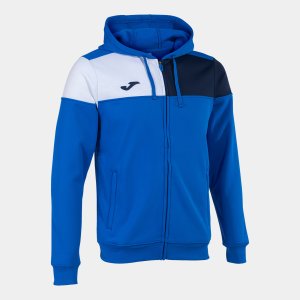 JOMA CREW V ZIP-UP HOODIE ROYAL NAVY WHITE