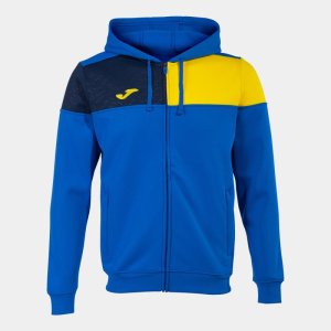 JOMA CREW V ZIP-UP HOODIE ROYAL YELLOW NAVY