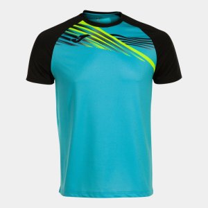 JOMA ELITE X SHORT SLEEVE T-SHIRT FLUOR TURQUOISE BLACK