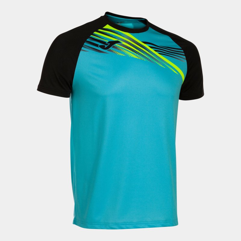JOMA ELITE X SHORT SLEEVE T-SHIRT FLUOR TURQUOISE BLACK