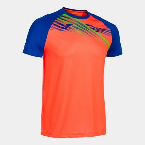 JOMA ELITE X SHORT SLEEVE T-SHIRT FLUOR CORAL ROYAL