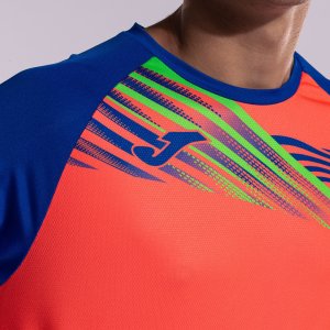 JOMA ELITE X SHORT SLEEVE T-SHIRT FLUOR CORAL ROYAL
