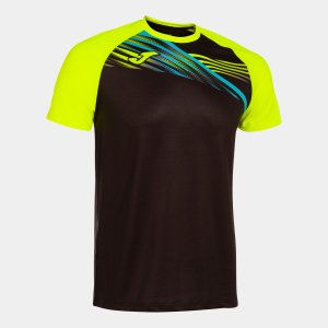 JOMA ELITE X SHORT SLEEVE T-SHIRT BLACK FLUOR YELLOW
