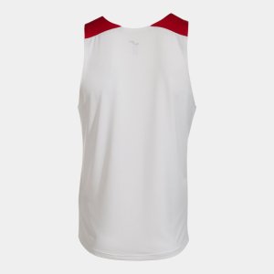 JOMA ELITE X SLEEVELESS SHIRT WHITE RED