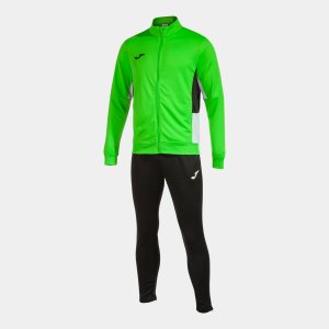 JOMA DANUBIO II TRACKSUIT FLUOR GREEN BLACK WHITE