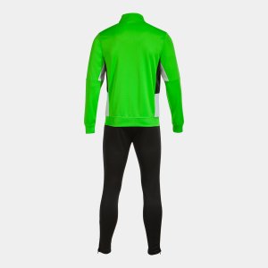 JOMA DANUBIO II TRACKSUIT FLUOR GREEN BLACK WHITE