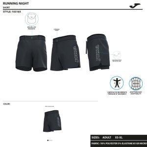 JOMA R-NIGHT SHORT BLACK
