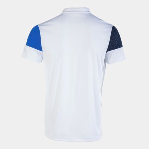 JOMA CREW V SHORT SLEEVE POLO WHITE ROYAL NAVY