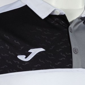 JOMA CREW V SHORT SLEEVE POLO WHITE GREY BLACK