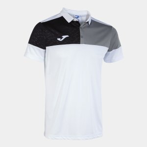 JOMA CREW V SHORT SLEEVE POLO WHITE GREY BLACK