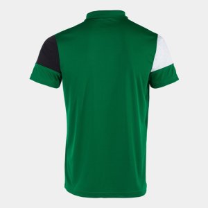 JOMA CREW V SHORT SLEEVE POLO GREEN BLACK WHITE