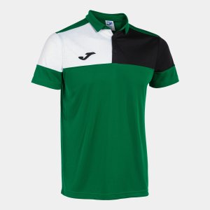 JOMA CREW V SHORT SLEEVE POLO GREEN BLACK WHITE