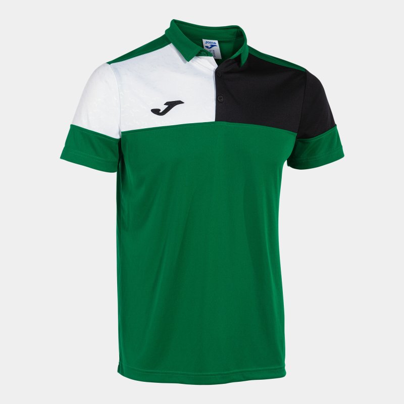 JOMA CREW V SHORT SLEEVE POLO GREEN BLACK WHITE