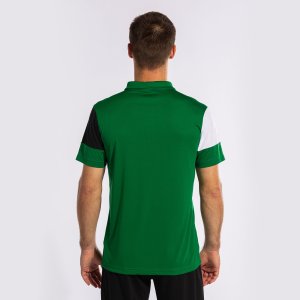 JOMA CREW V SHORT SLEEVE POLO GREEN BLACK WHITE