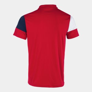 JOMA CREW V SHORT SLEEVE POLO RED NAVY WHITE