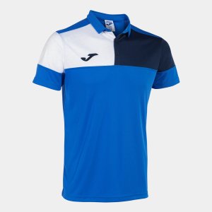 JOMA CREW V SHORT SLEEVE POLO ROYAL NAVY WHITE