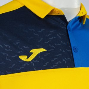JOMA CREW V SHORT SLEEVE POLO YELLOW ROYAL NAVY