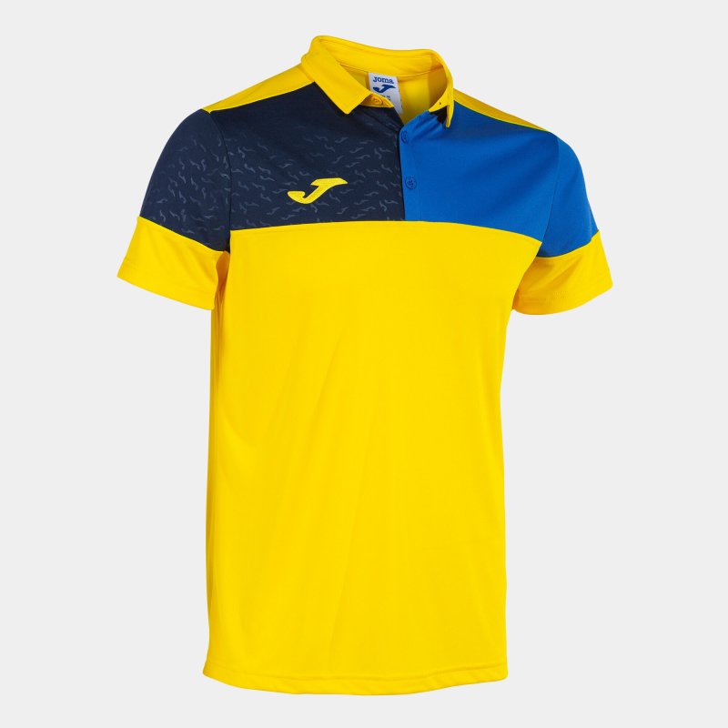JOMA CREW V SHORT SLEEVE POLO YELLOW ROYAL NAVY