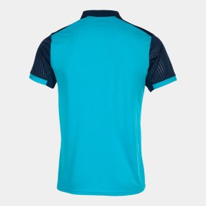 JOMA MONTREAL SHORT SLEEVE POLO FLUOR TURQUOISE-NAVY