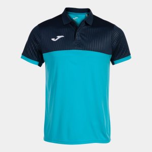 JOMA MONTREAL SHORT SLEEVE POLO FLUOR TURQUOISE-NAVY
