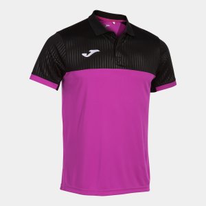 JOMA MONTREAL SHORT SLEEVE POLO FLUOR PINK BLACK