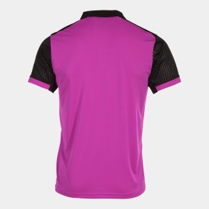 JOMA MONTREAL SHORT SLEEVE POLO FLUOR PINK BLACK