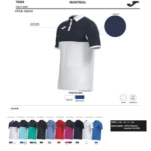 JOMA MONTREAL SHORT SLEEVE POLO WHITE NAVY