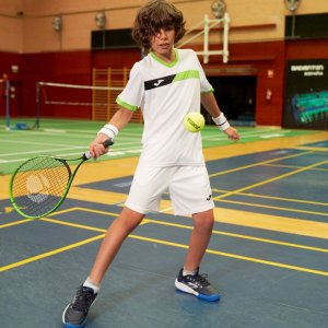 JOMA COURT SHORT SLEEVE T-SHIRT WHITE FLUOR GREEN BLACK