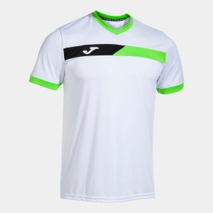 JOMA COURT SHORT SLEEVE T-SHIRT WHITE FLUOR GREEN BLACK