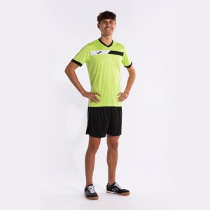 JOMA COURT SHORT SLEEVE T-SHIRT LIME BLACK WHITE