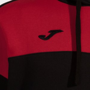 JOMA CREW V HOODIE BLACK RED