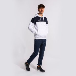 JOMA CREW V HOODIE WHITE NAVY