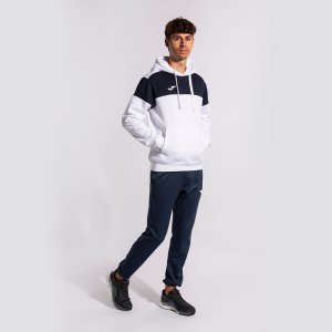 JOMA CREW V HOODIE WHITE NAVY