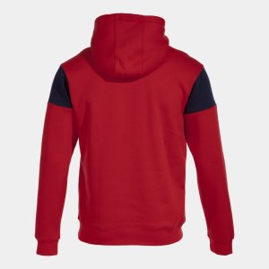 JOMA CREW V HOODIE RED NAVY