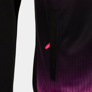 JOMA TIGER V ZIP-UP HOODIE BLACK FLUOR PINK