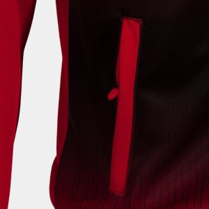 JOMA TIGER V ZIP-UP HOODIE RED BLACK