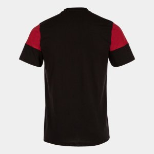 JOMA CREW V SHORT SLEEVE T-SHIRT BLACK RED