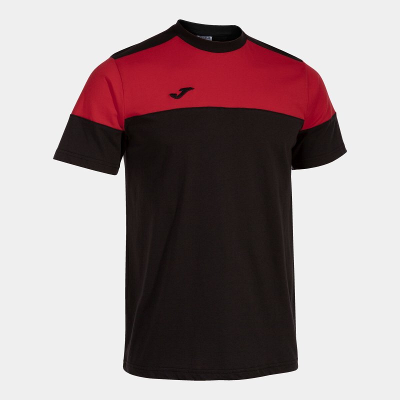 JOMA CREW V SHORT SLEEVE T-SHIRT BLACK RED