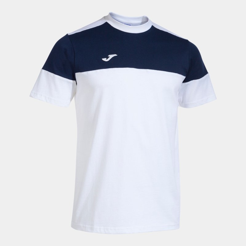 JOMA CREW V SHORT SLEEVE T-SHIRT WHITE NAVY
