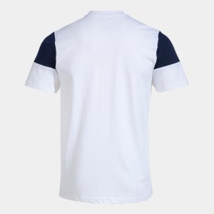 JOMA CREW V SHORT SLEEVE T-SHIRT WHITE NAVY