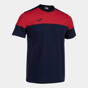 JOMA CREW V SHORT SLEEVE T-SHIRT NAVY RED