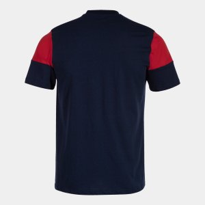 JOMA CREW V SHORT SLEEVE T-SHIRT NAVY RED