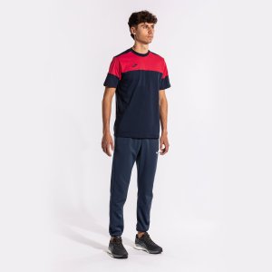 JOMA CREW V SHORT SLEEVE T-SHIRT NAVY RED