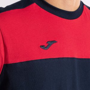 JOMA CREW V SHORT SLEEVE T-SHIRT NAVY RED