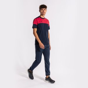 JOMA CREW V SHORT SLEEVE T-SHIRT NAVY RED