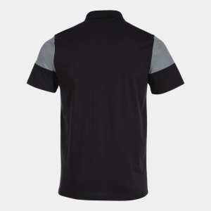 JOMA CREW V SHORT SLEEVE POLO BLACK GREY
