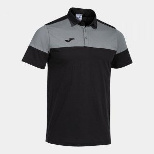 JOMA CREW V SHORT SLEEVE POLO BLACK GREY