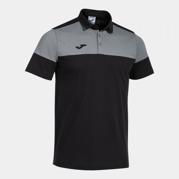 JOMA CREW V SHORT SLEEVE POLO BLACK GREY
