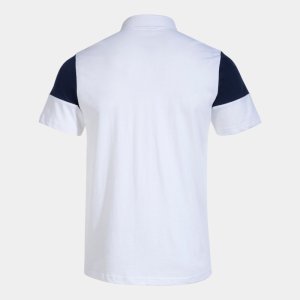 JOMA CREW V SHORT SLEEVE POLO WHITE NAVY