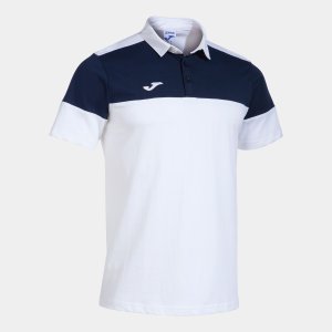 JOMA CREW V SHORT SLEEVE POLO WHITE NAVY